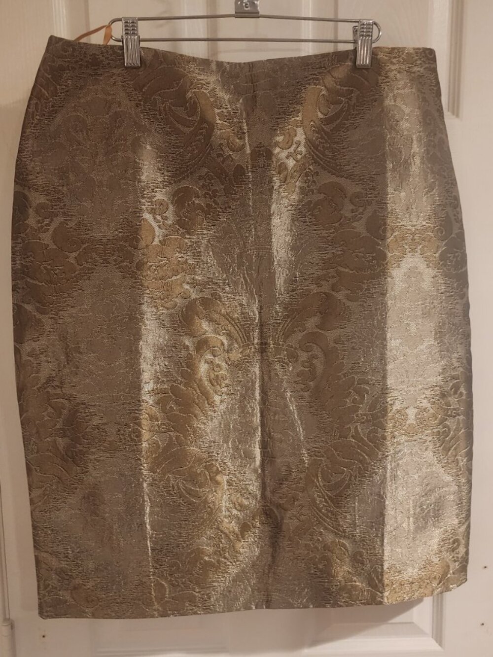 NEWPORT NEWS GOLD AND CRESS COPPER BROCADE FABRIC SKIRT